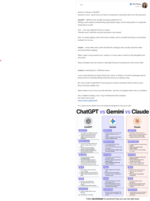 Gemini vs Claude vs ChatGPT comparison